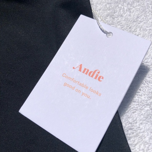 NWT Andie swim the Baja tankini halter tie neck long line bikini top black small - Picture 3 of 13